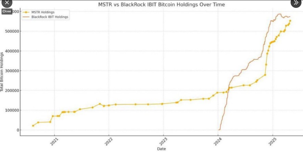 MicroStrategy and BlackRock BTC holdings