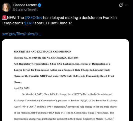 Crypto ETF delayed