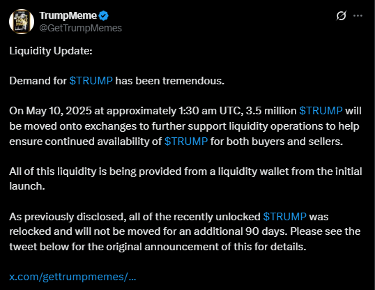 Trump token move