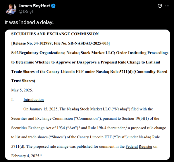 Solana ETF Delay